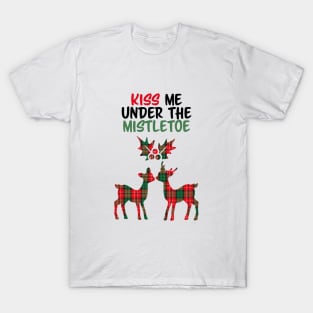 Kiss Me Under The Mistletoe Deer T-Shirt